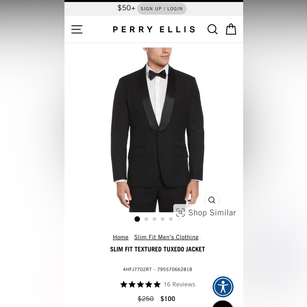 Slim fit textured tuxedo jacket